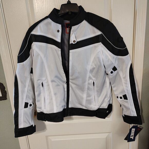 BILT Women's Jacket Padded White Mesh Motorcycle Removable Armor/Liner NWT L Lg - Picture 2 of 11